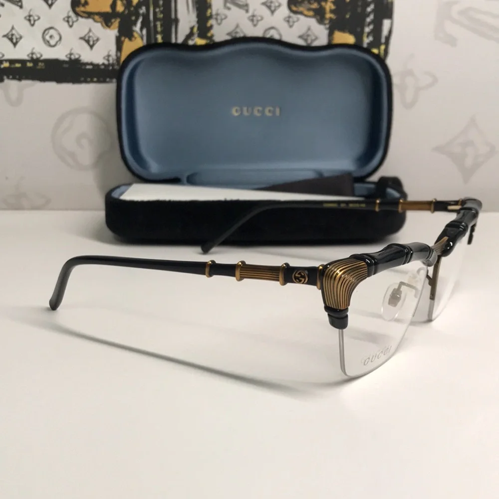 New Authentic Gucci Black and Brown Eyeglasses GG0660o 001